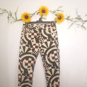 Top Shop Motto petite dice and card abstract jeans